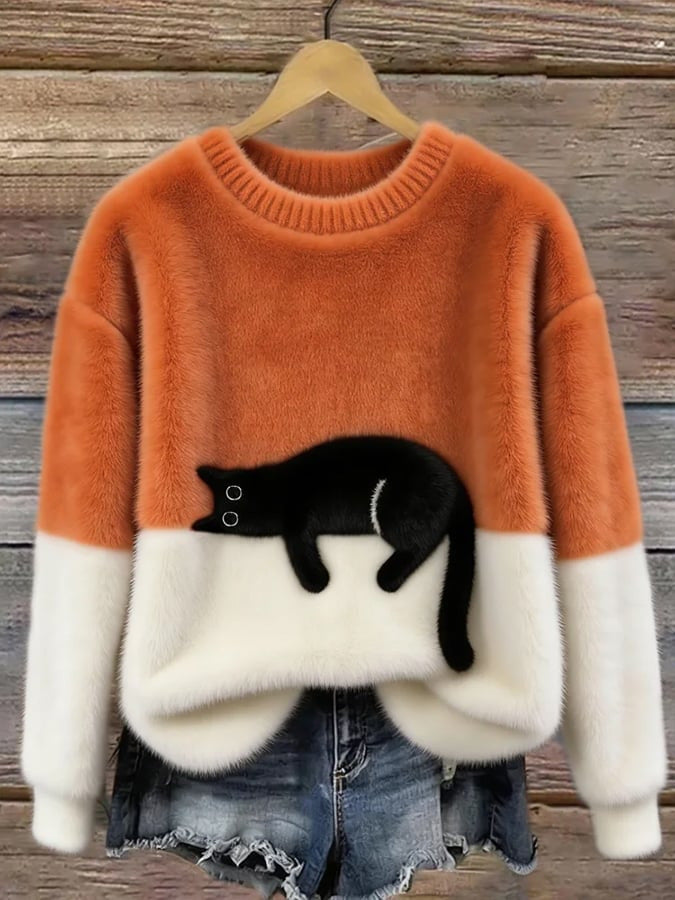 Womens Pullover Fleece Long-Sleeve Sweater
