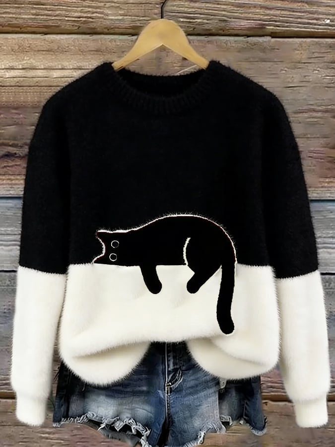 Womens Pullover Fleece Long-Sleeve Sweater