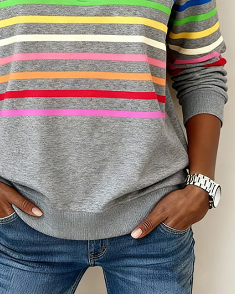 Maggie | Striped Half-Zip Pullover