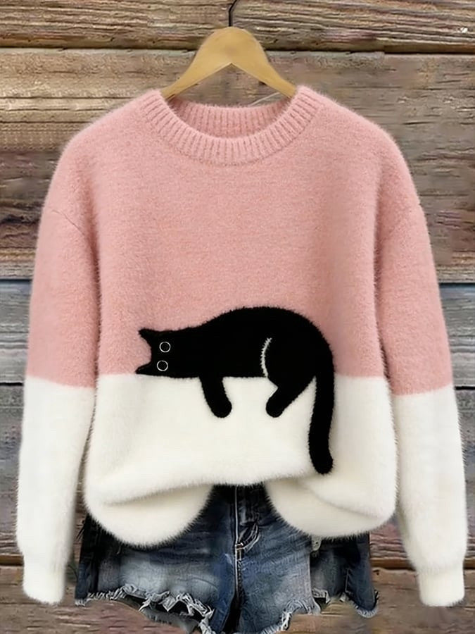 Womens Pullover Fleece Long-Sleeve Sweater