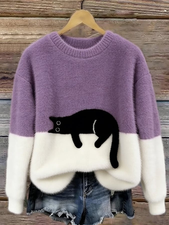 Womens Pullover Fleece Long-Sleeve Sweater