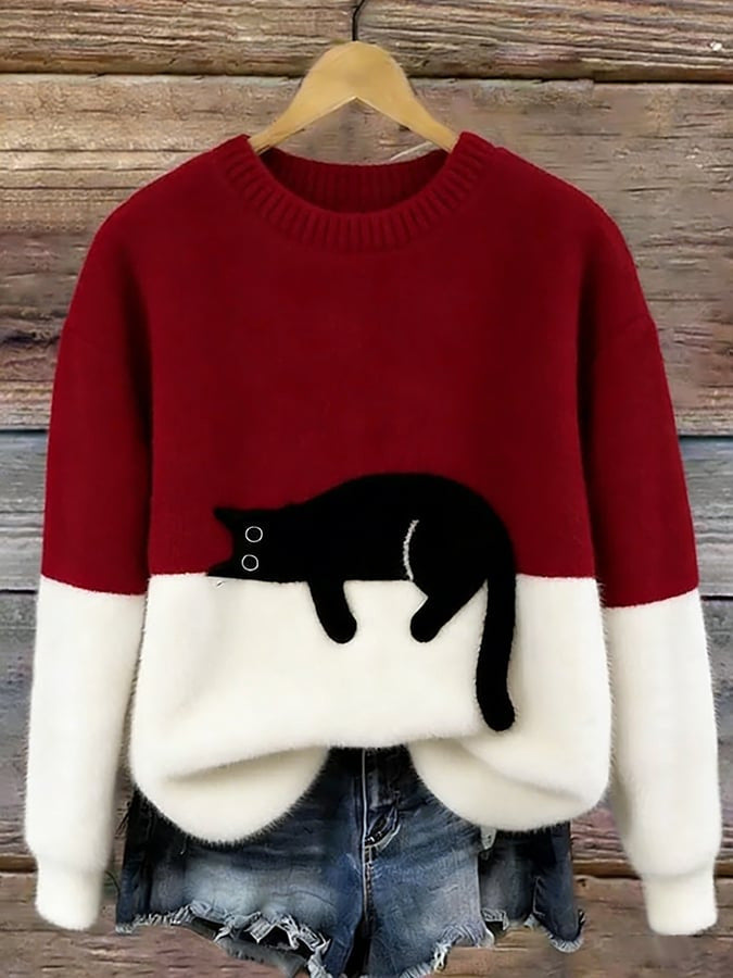 Womens Pullover Fleece Long-Sleeve Sweater
