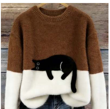 Womens Pullover Fleece Long-Sleeve Sweater