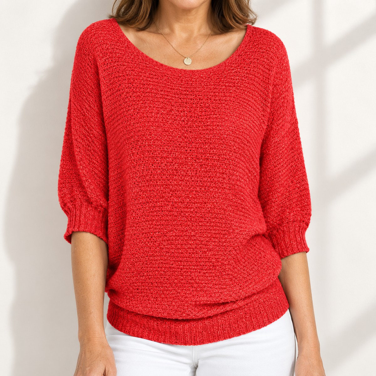 Three-quarter Sleeve Pullover Sweater