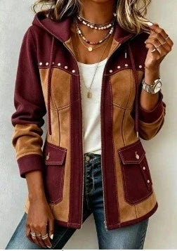 Veronica | Two-Material Hooded Jacket