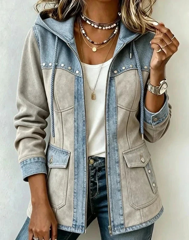 Veronica | Two-Material Hooded Jacket