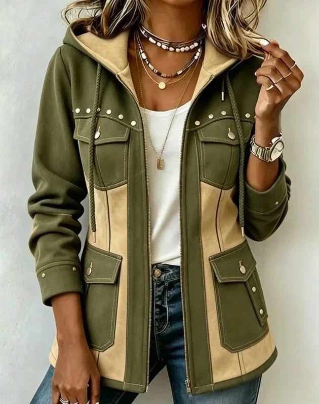 Veronica | Two-Material Hooded Jacket