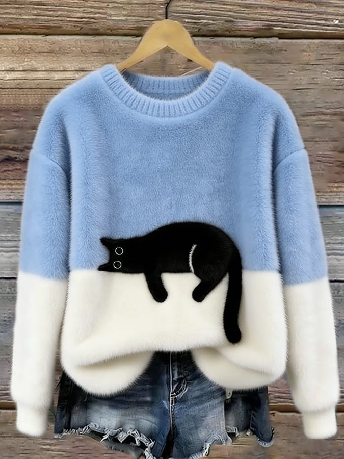 Womens Pullover Fleece Long-Sleeve Sweater