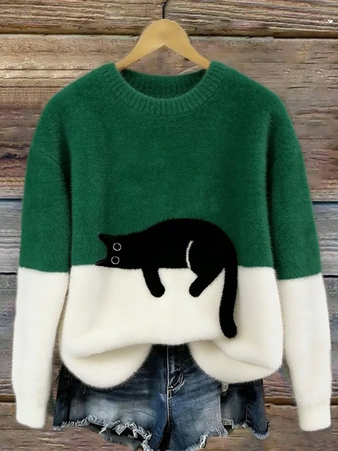 Womens Pullover Fleece Long-Sleeve Sweater