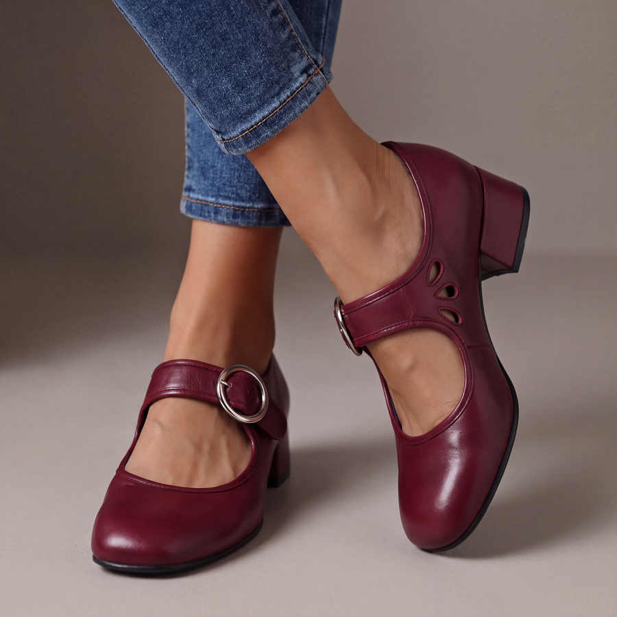 Marion | Comfortable Heels with Strap and Wide Heel