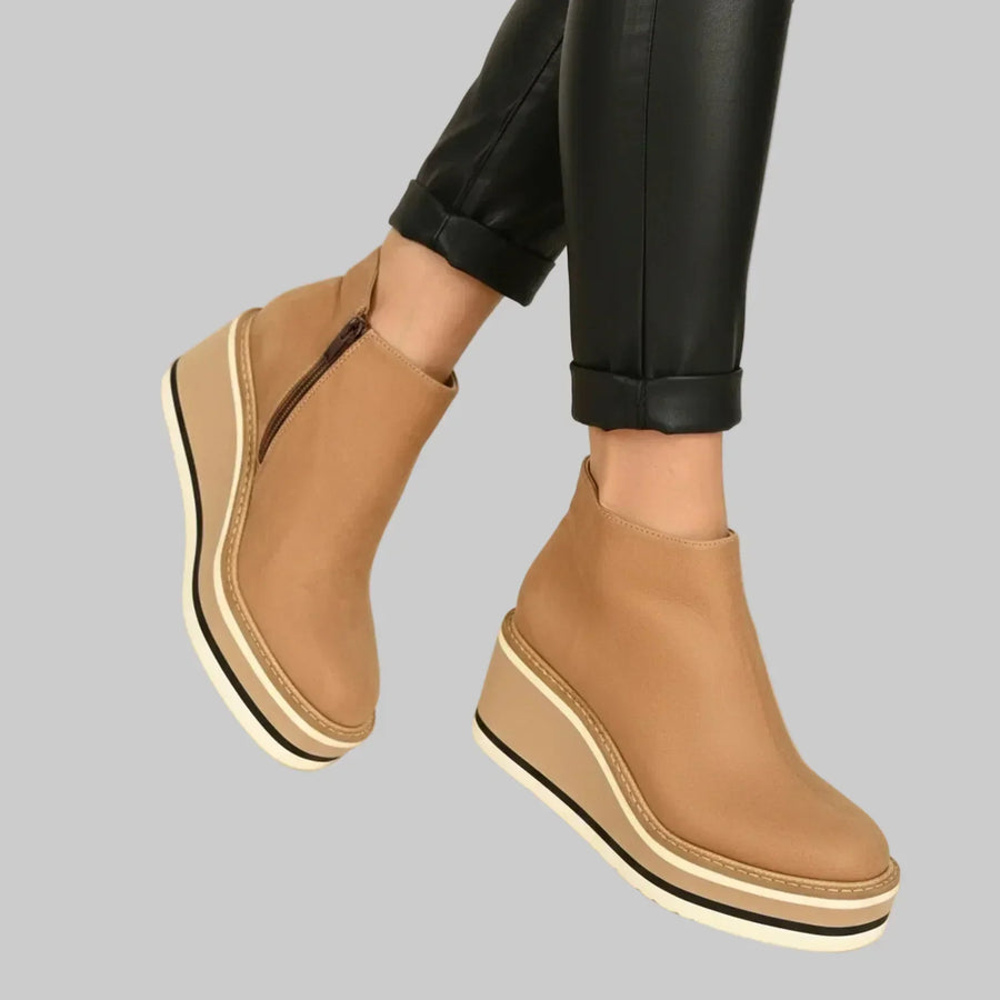 Colombe | Wedge Ankle Boots with Zipper Closure