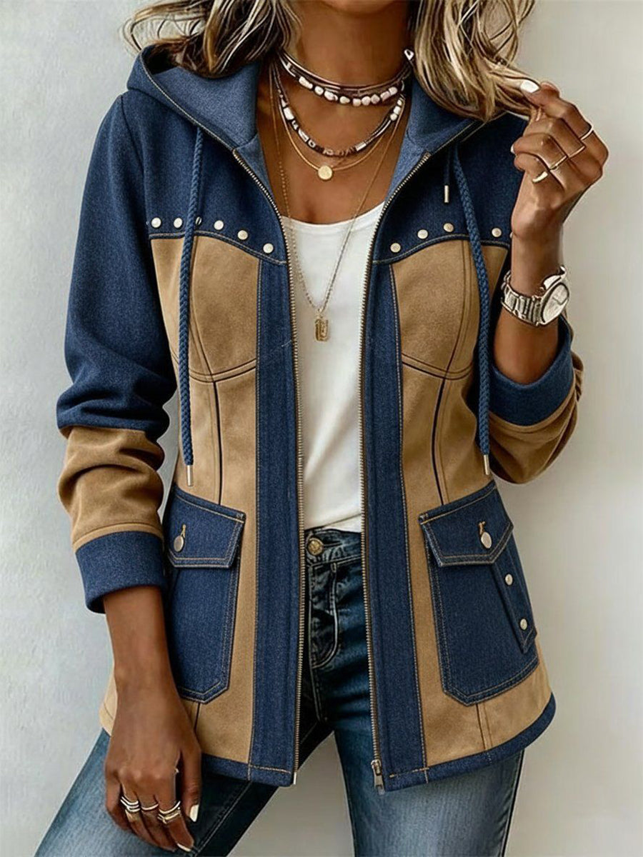Veronica | Two-Material Hooded Jacket