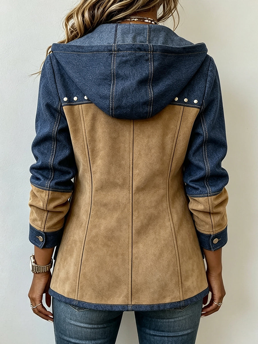 Veronica | Two-Material Hooded Jacket