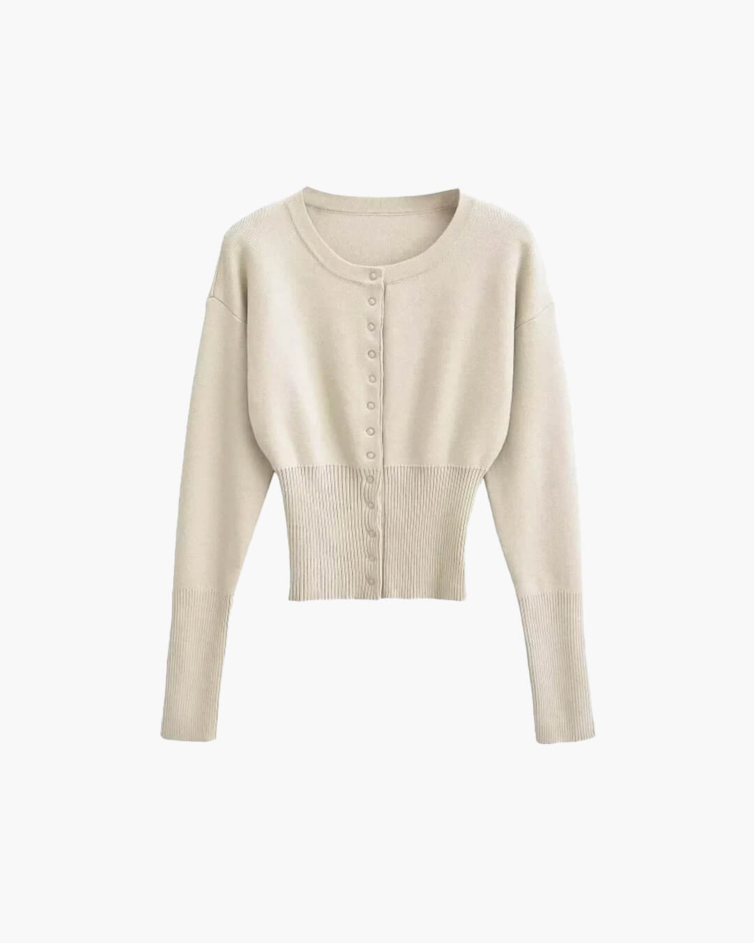 Alice Cardigan Sweater with Round Neck