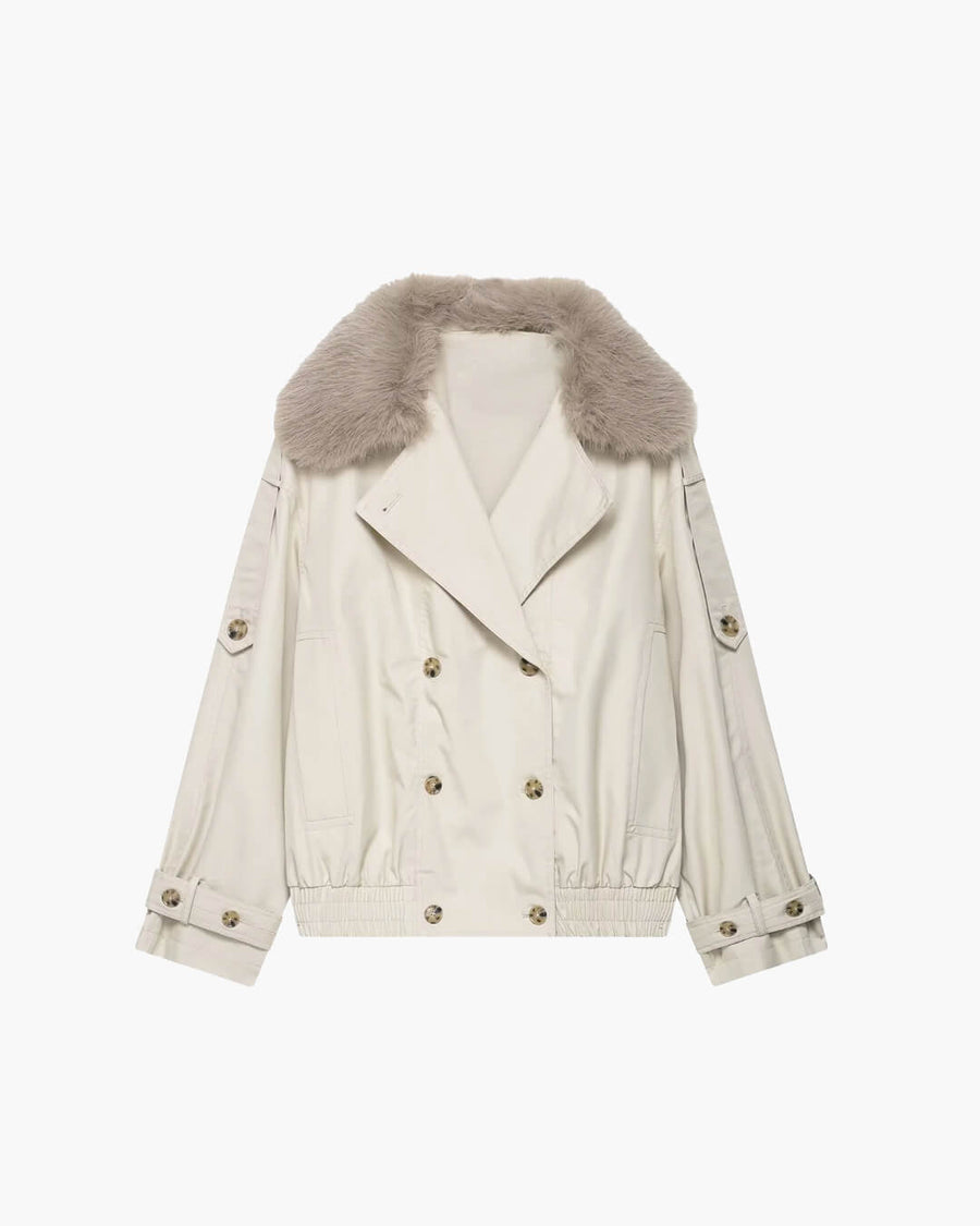 Camille Trench Coat with Faux Fur