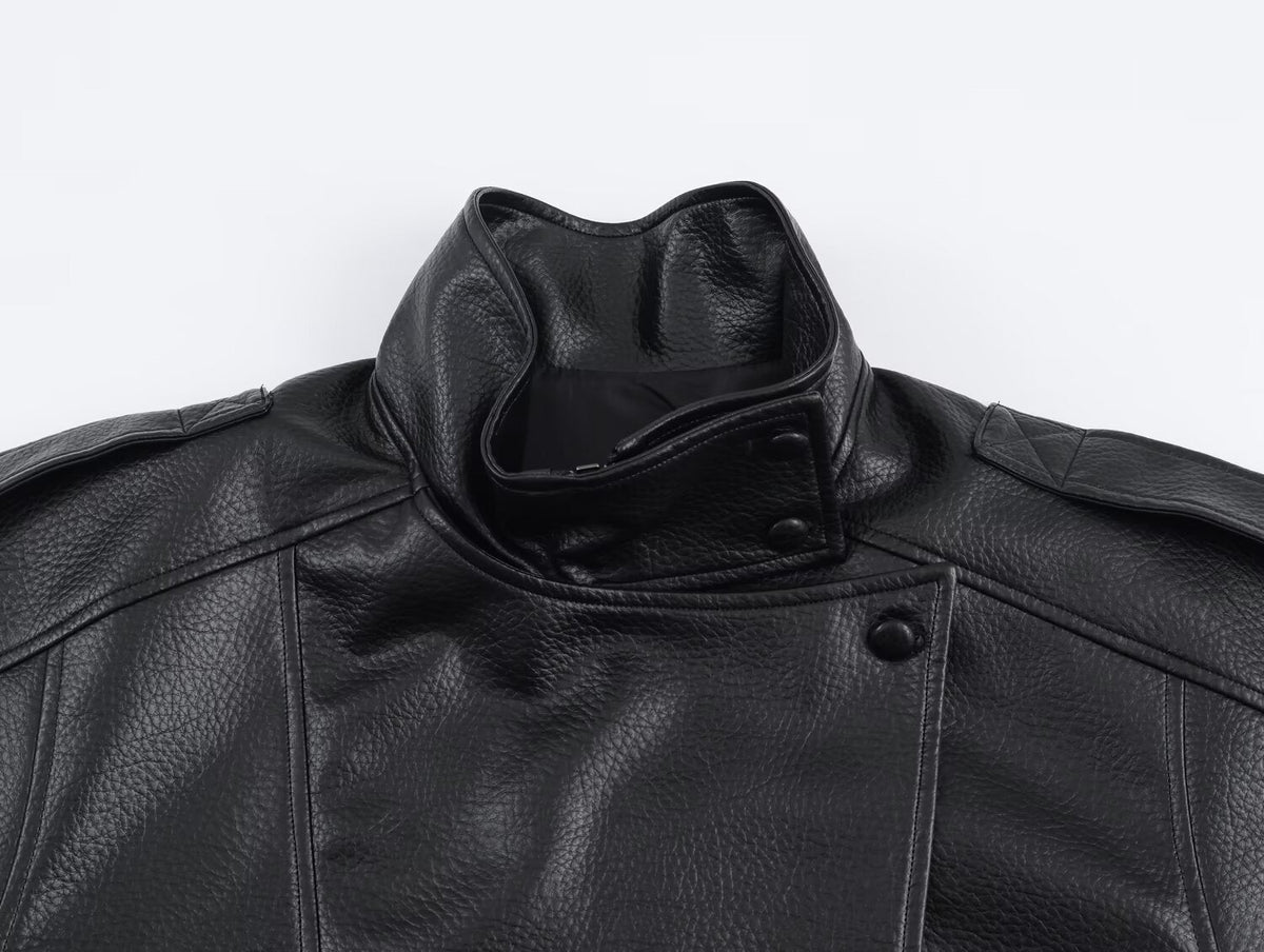 Cecil Asymmetrical Leather Jacket