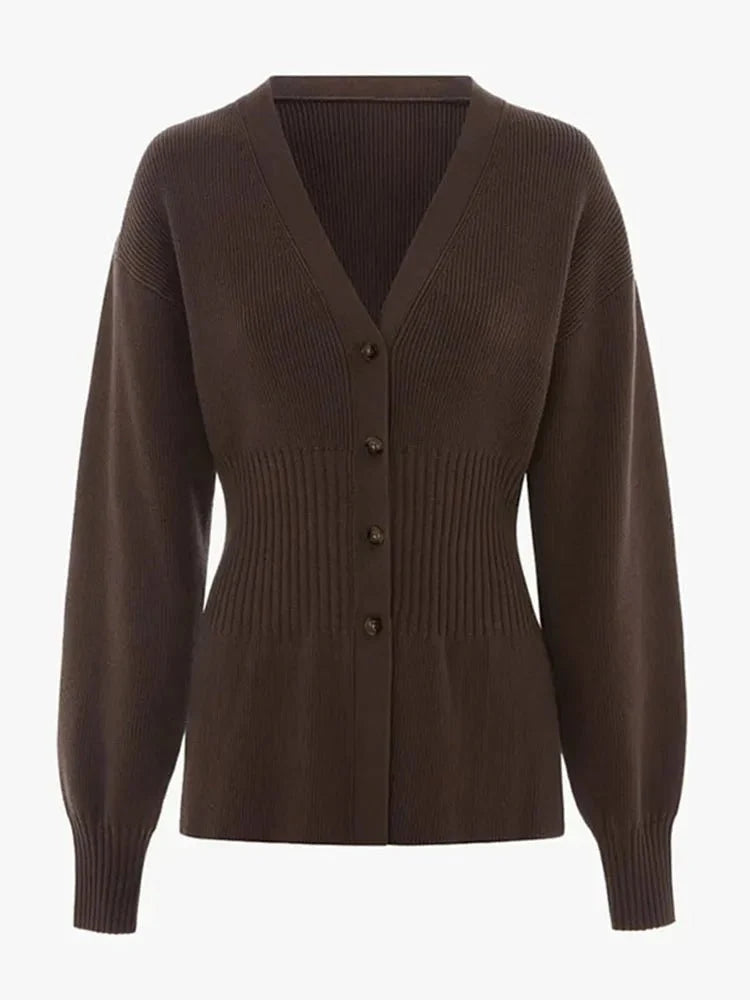 Hazel Waisted V-Neck Cardigan