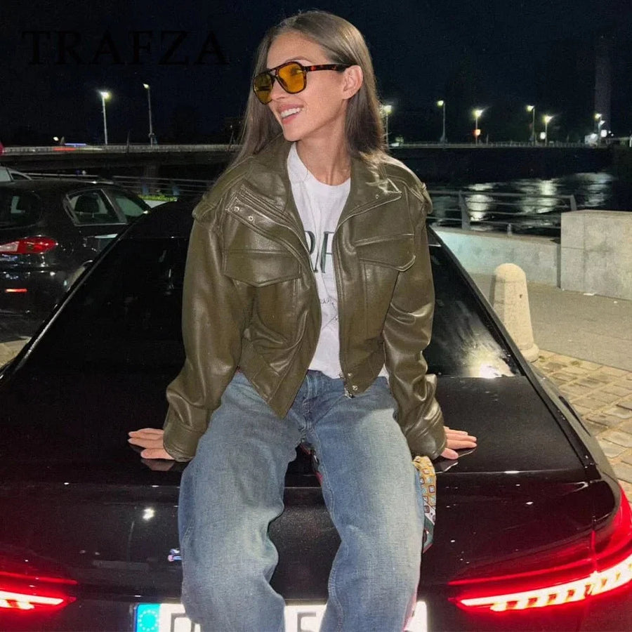 Leila Faux Leather Jacket