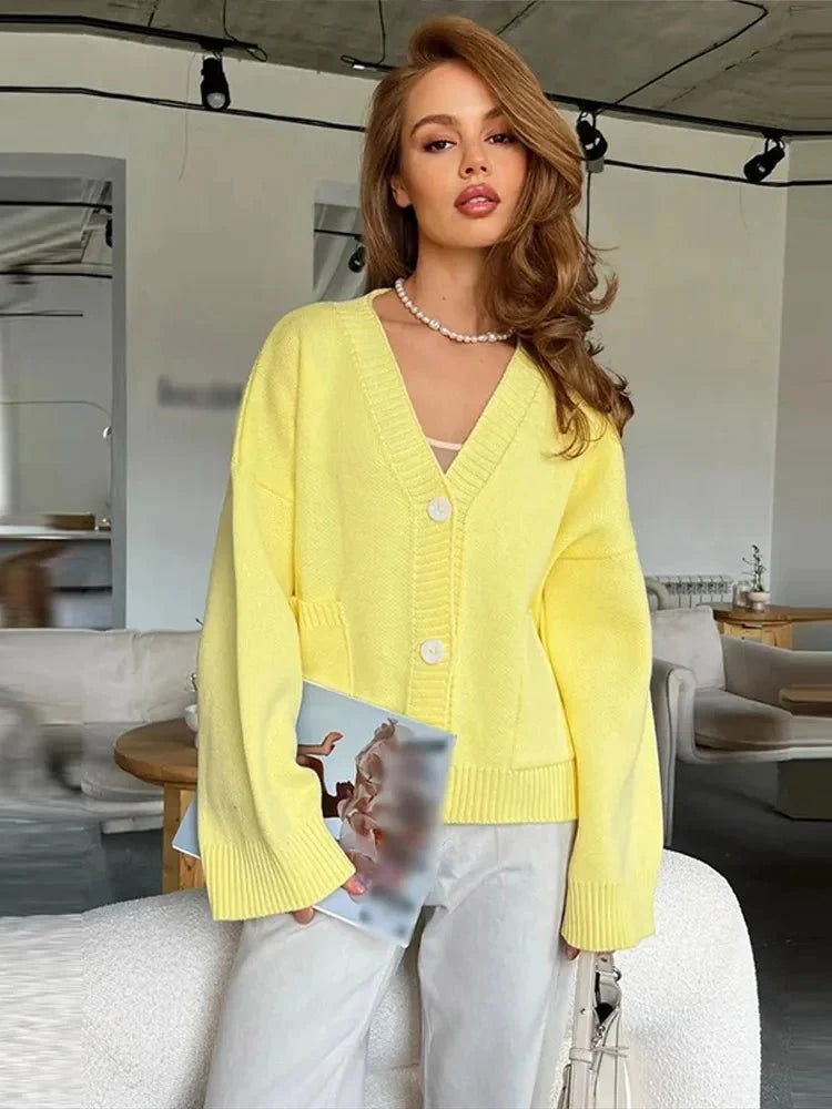 Mina Elegant V Neck Cardigan