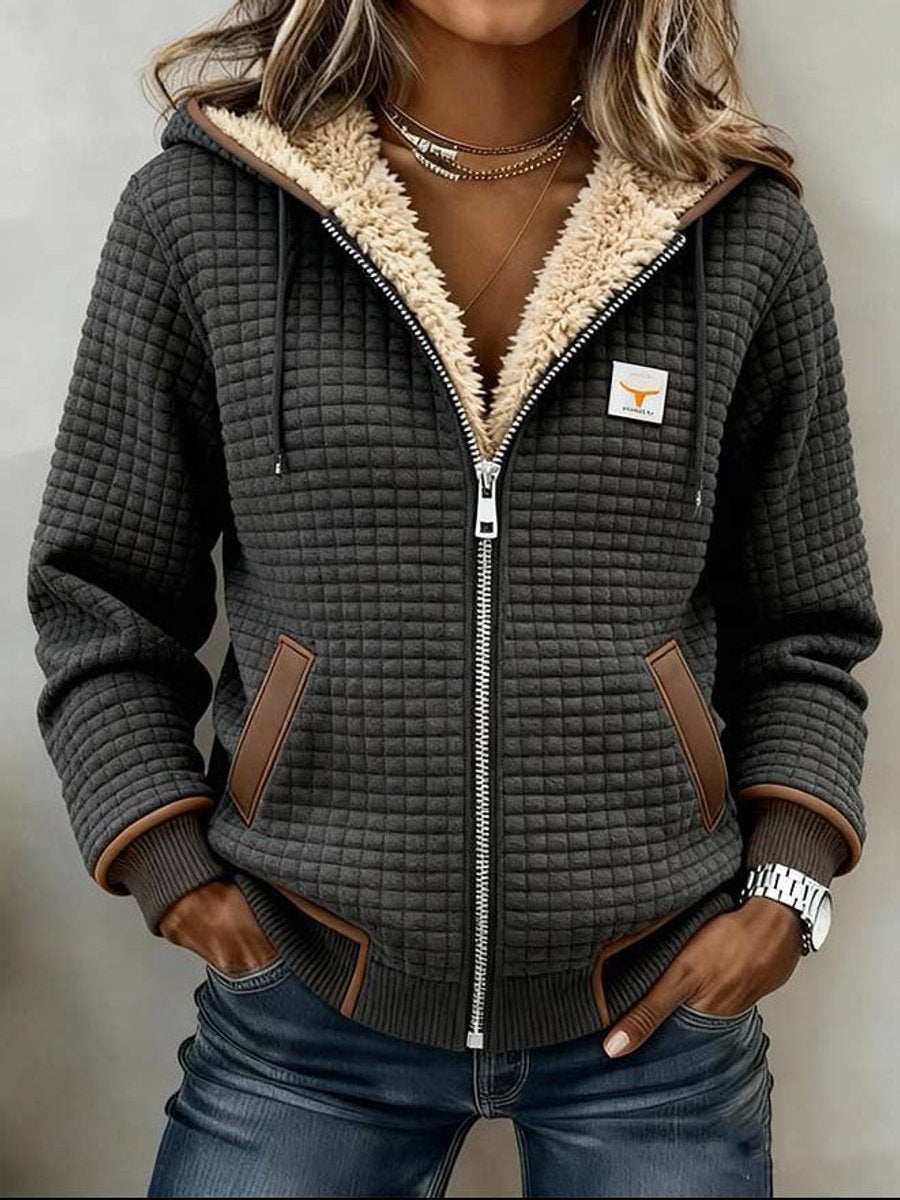 Sandra | Quilted Sherpa-Lined Jacket with Hood