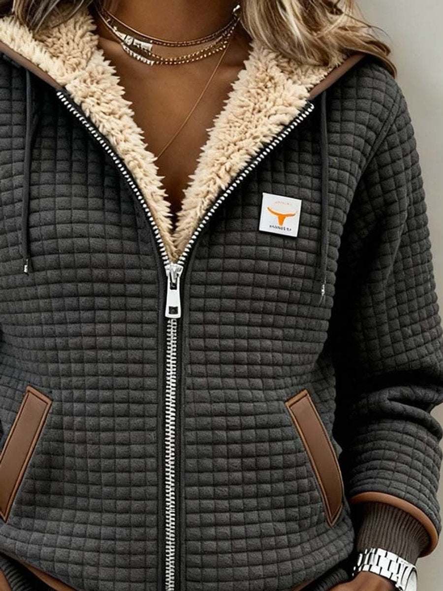 Sandra | Quilted Sherpa-Lined Jacket with Hood